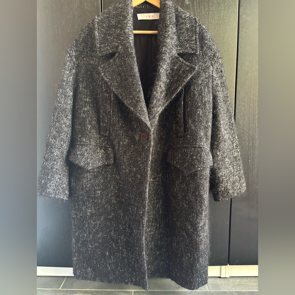 IRO Charcoal Textured Pea Coat